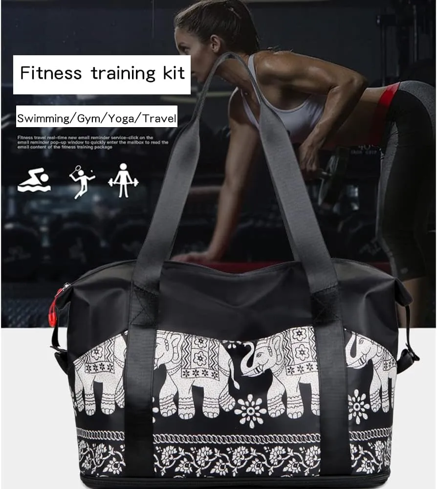 Large Capacity Travel Luggage Bag, Women's Tote Bag to Carry Airplane Fits Under Seat, Men's Short Business Carry-on Sports Gym Dry and Wet Separation BagTrend Red