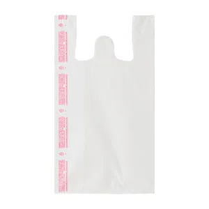 Large White (400 Count) Embossed T-Shirt (400 Count), 12 X 7 X 22, 17 mic, Plain White Plastic Bags, Bulk, Grocery, Retail Bags, Heavy Duty