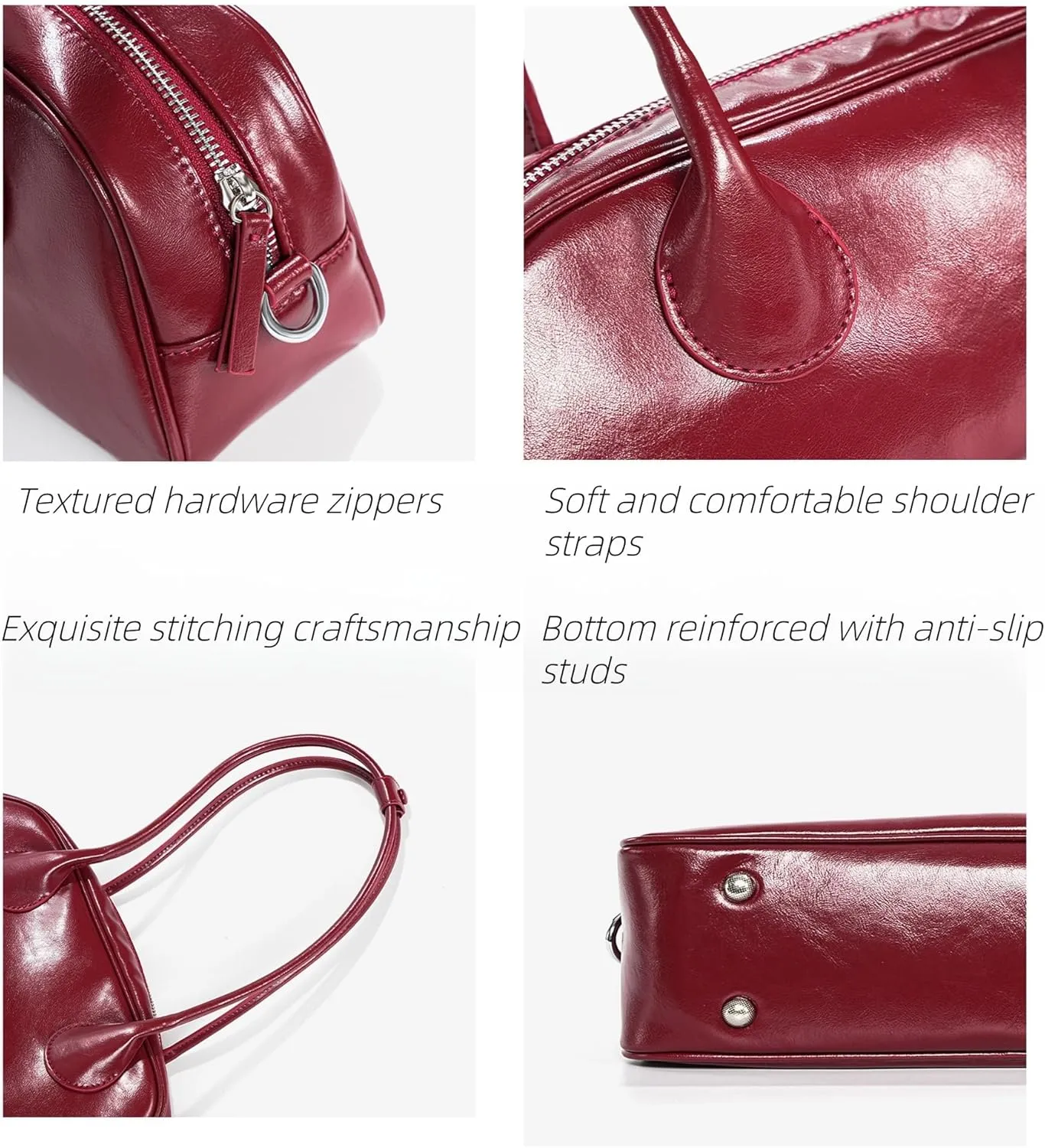 Leather shoulder bag for the underarm area, large capacity women's handbag for daily use