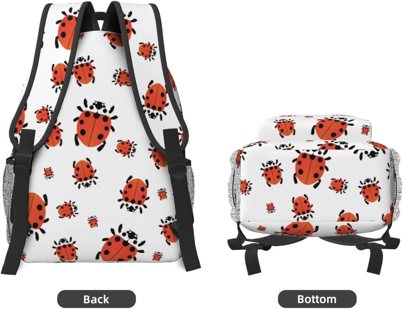 Lightweight Water Resistant Daypack for Daily Use Compatible with Ladybug Red Black Dots White Rucksack