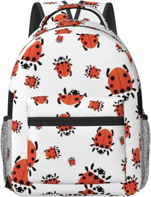 Lightweight Water Resistant Daypack for Daily Use Compatible with Ladybug Red Black Dots White Rucksack