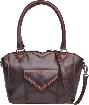 Locking Zipper Concealed Carry Purse Aubrey Satchel for Medium-Frame Handgun with Premium Holster
