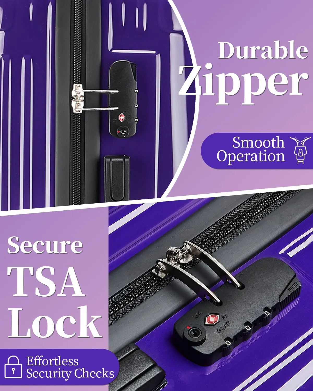 Luggage Set, 20 Inch Carry on Luggage, 24 Inch Checked Luggage Lightweight Hardside Suitcase With Spinner Wheels, TSA Lock, 2-Piece Set