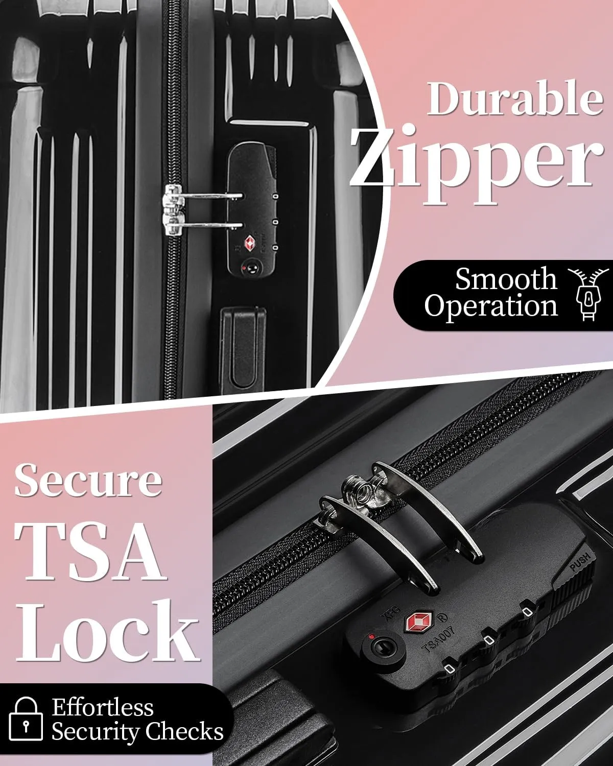 Luggage Set, 20 Inch Carry on Luggage, 24 Inch Checked Luggage Lightweight Hardside Suitcase With Spinner Wheels, TSA Lock, 2-Piece Set
