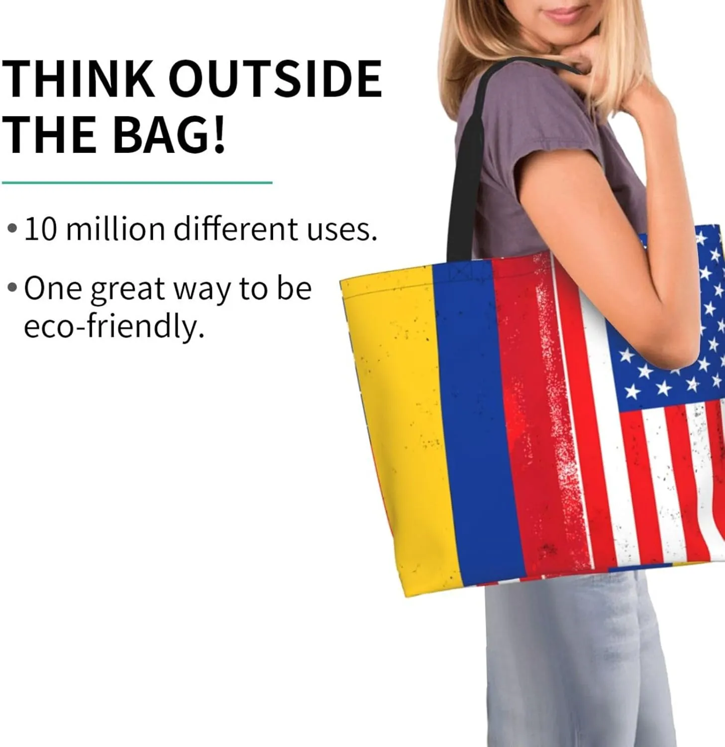 Marriage Colombian Married Flag Women's Tote Bag Large Capacity Single Shoulder Bags Handbag for Shopping Work