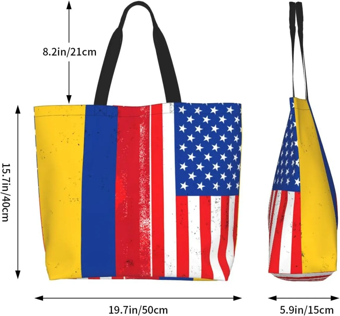 Marriage Colombian Married Flag Women's Tote Bag Large Capacity Single Shoulder Bags Handbag for Shopping Work