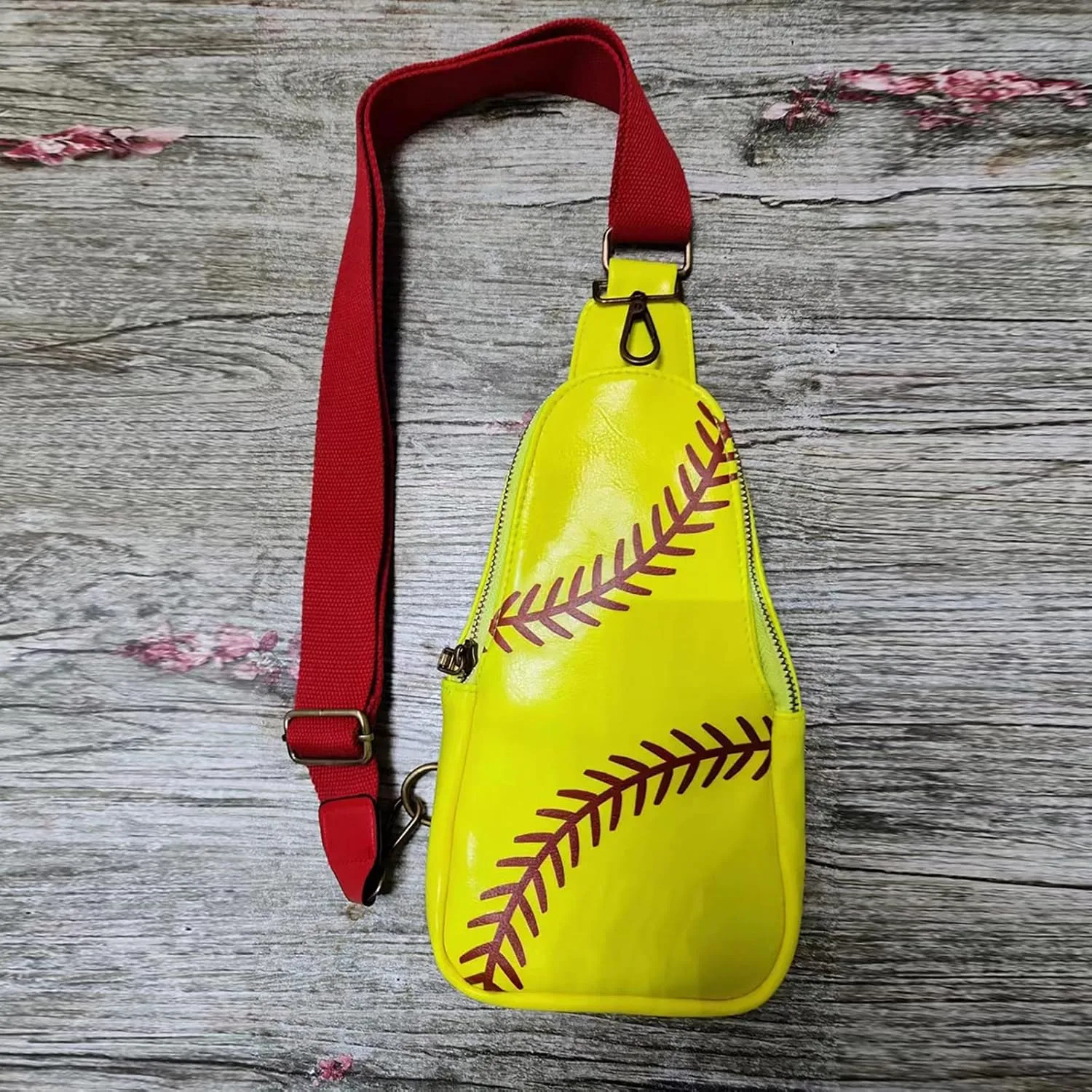 Men Women Baseball Shoulder Bag Chest Bag Sports Baseball Messenger Bags Messenger Satchel Bags for Men (C, One Size)