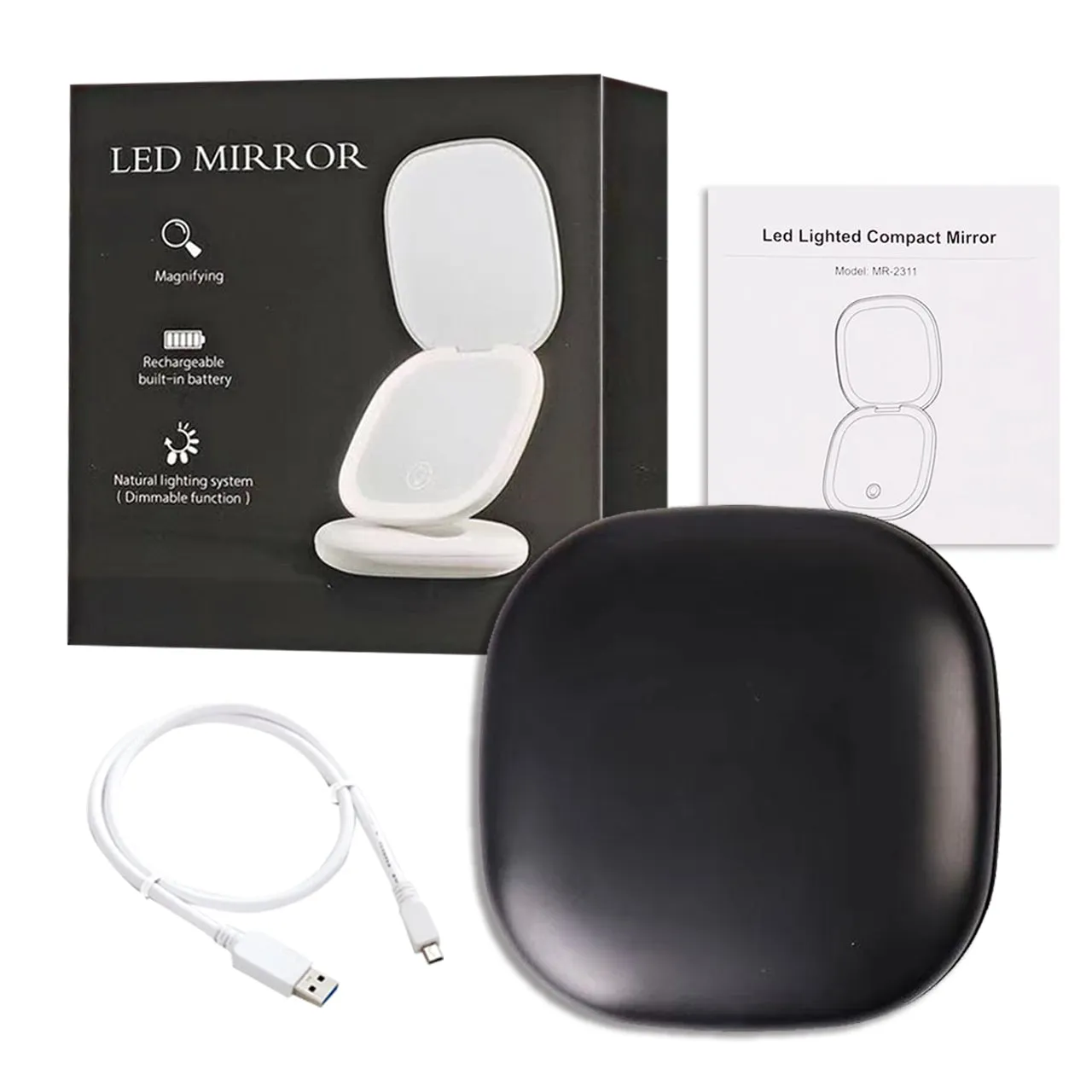 Mini Compact Led Makeup Mirror With Light