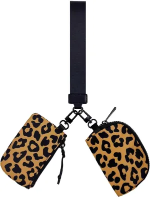 Mini Zip Around Keychain Wallet for Women - Portable Leopard Print Key Zero Purse -Lightweight & Stylish Accessory