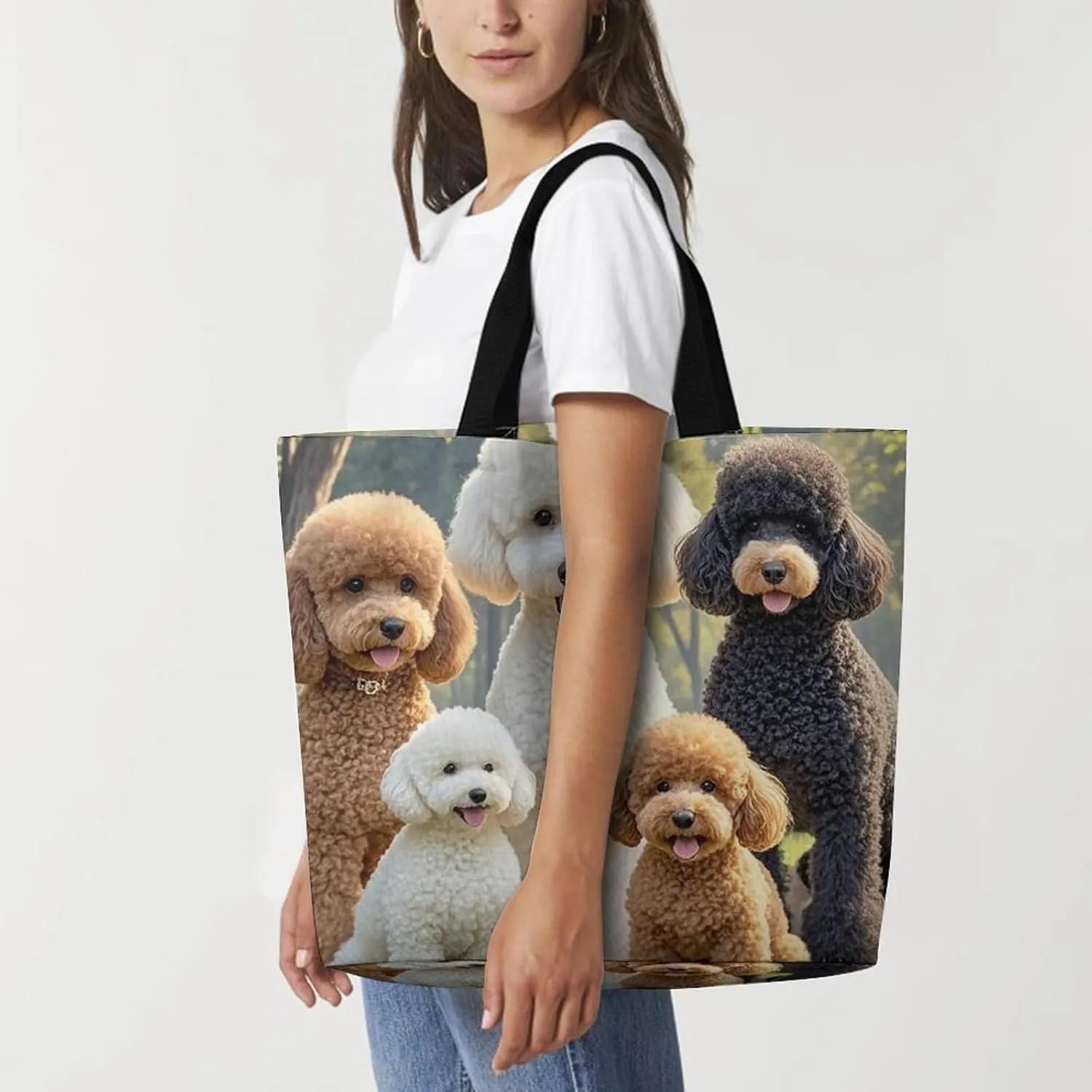 Mother Bear And Cubs Beach Bag Reusable Tote Bag Foldable Grocery Bags Women Shopping Bags for Daily Essentials