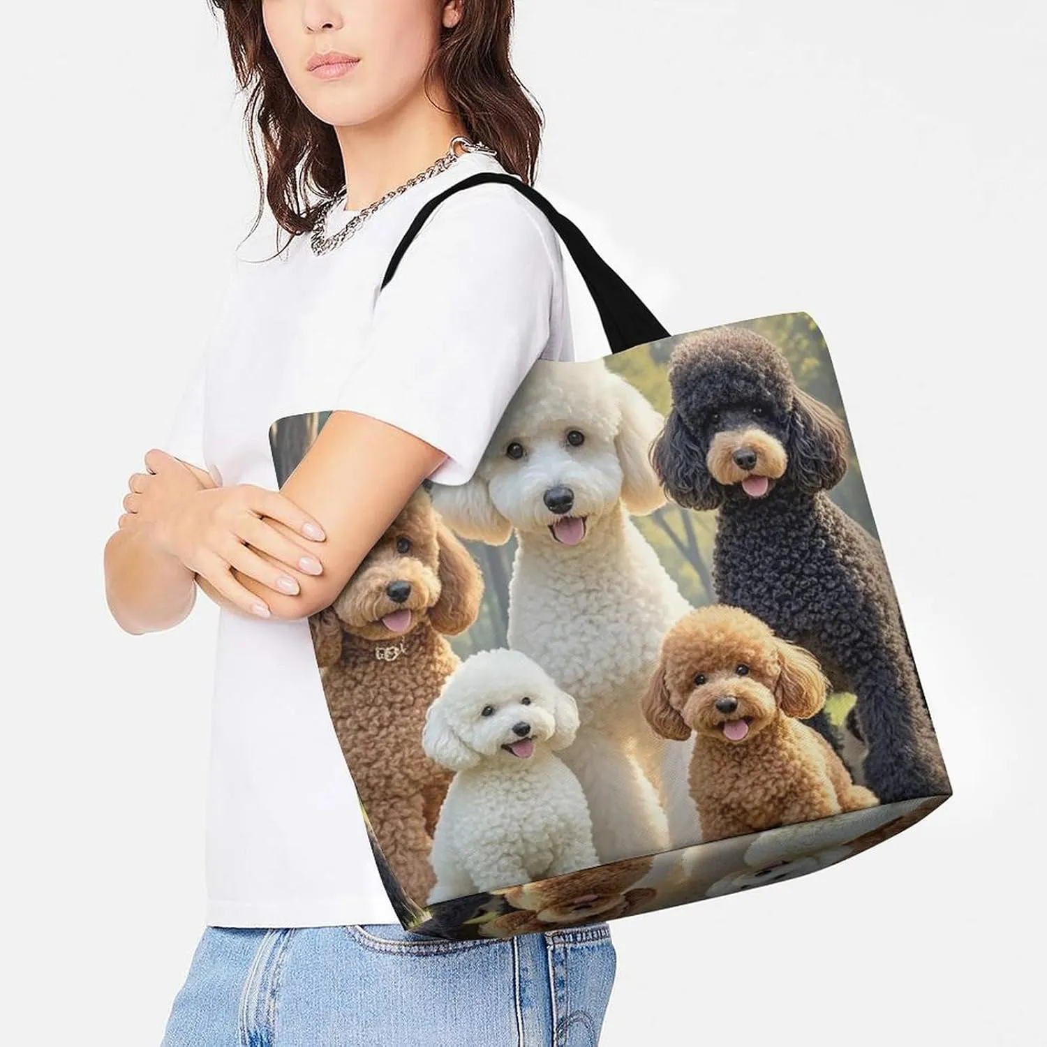 Mother Bear And Cubs Beach Bag Reusable Tote Bag Foldable Grocery Bags Women Shopping Bags for Daily Essentials