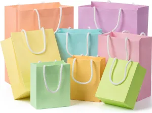 Mr. Pen- Gift Bags Assorted Sizes, 8 pcs, Small/Medium/Large, Pastel Paper Gift Bag with Handles, Easter Bags for Gifts