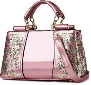 Nevenka Handbags For Women Patent Leather Designer Purse Suitable for Shopping Party Daily Use