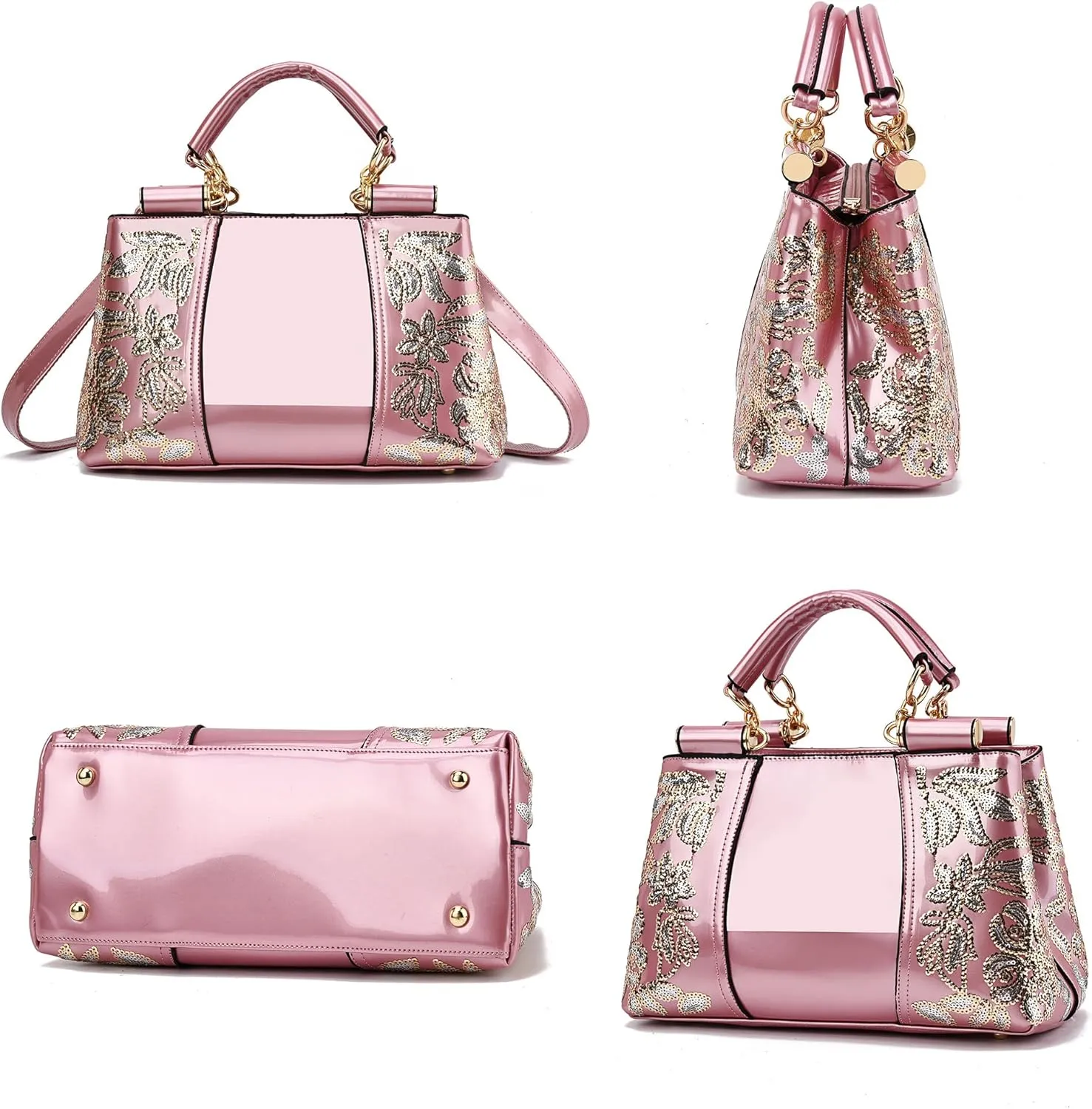 Nevenka Handbags For Women Patent Leather Designer Purse Suitable for Shopping Party Daily Use