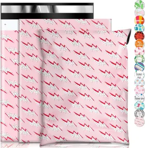 Oududianzi Poly Mailers 10x13, 100PCS Packaging Bags, Mailers Poly Bags for Shipping, Shipping Envelopes, Mailing Bags, Packaging Bags for Small Business, Shipping Bags for Clothes- Lightning Bolt