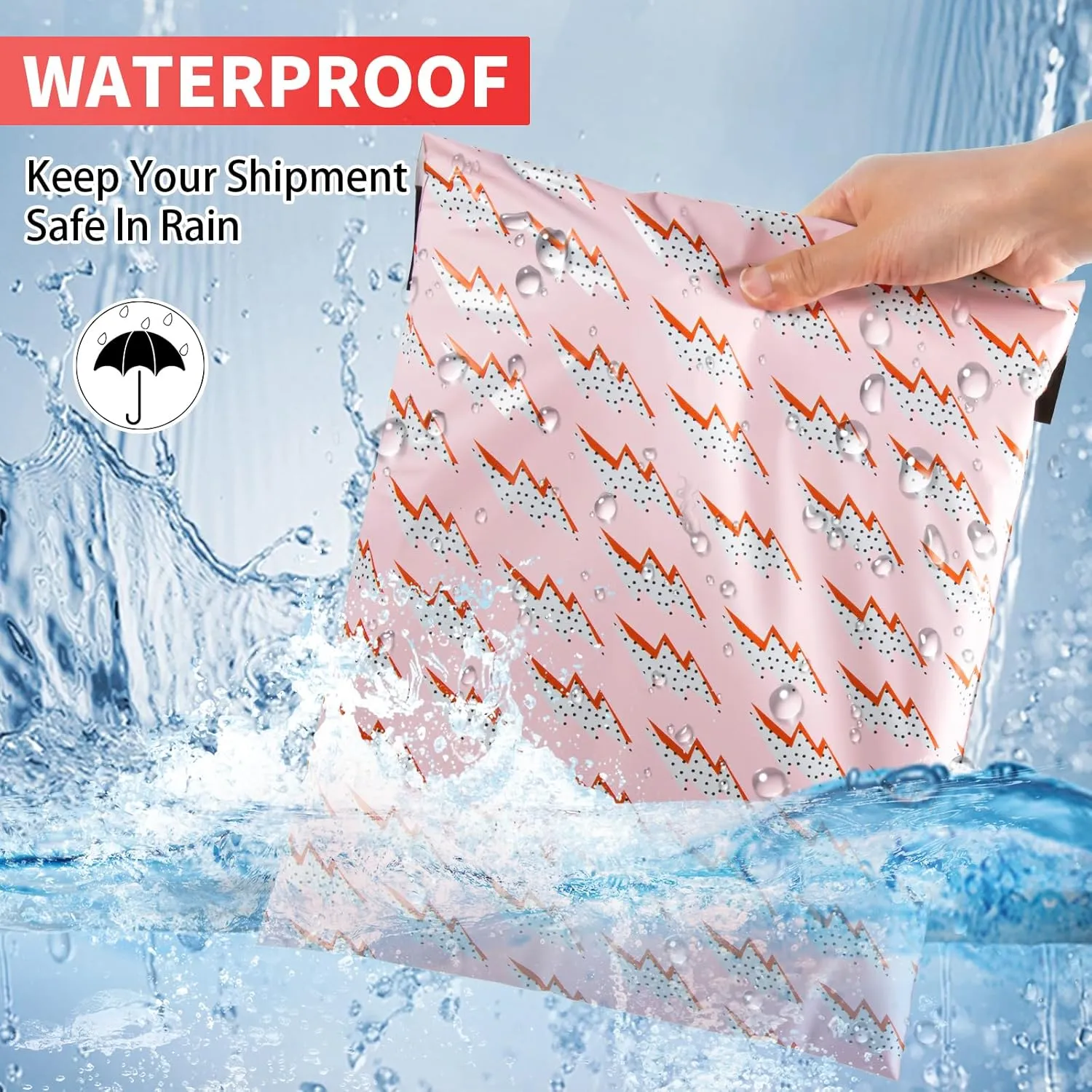 Oududianzi Poly Mailers 10x13, 100PCS Packaging Bags, Mailers Poly Bags for Shipping, Shipping Envelopes, Mailing Bags, Packaging Bags for Small Business, Shipping Bags for Clothes- Lightning Bolt