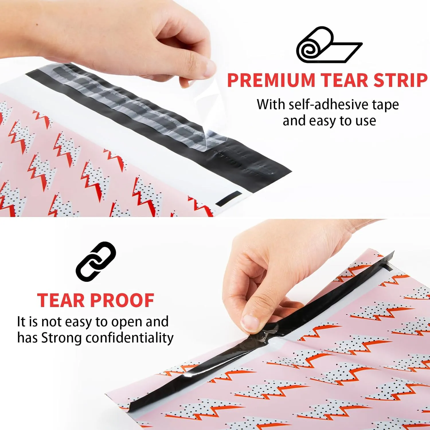 Oududianzi Poly Mailers 10x13, 100PCS Packaging Bags, Mailers Poly Bags for Shipping, Shipping Envelopes, Mailing Bags, Packaging Bags for Small Business, Shipping Bags for Clothes- Lightning Bolt