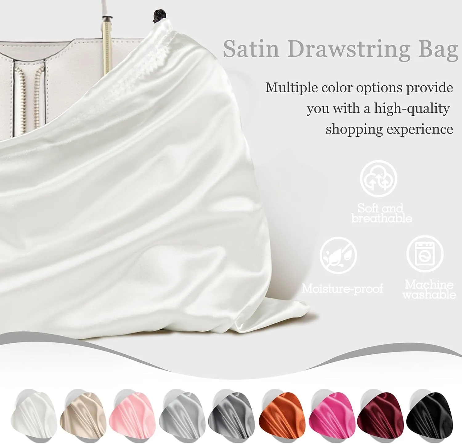 P Pothuiny 2 Pcs Satin Dust Bags for Handbags