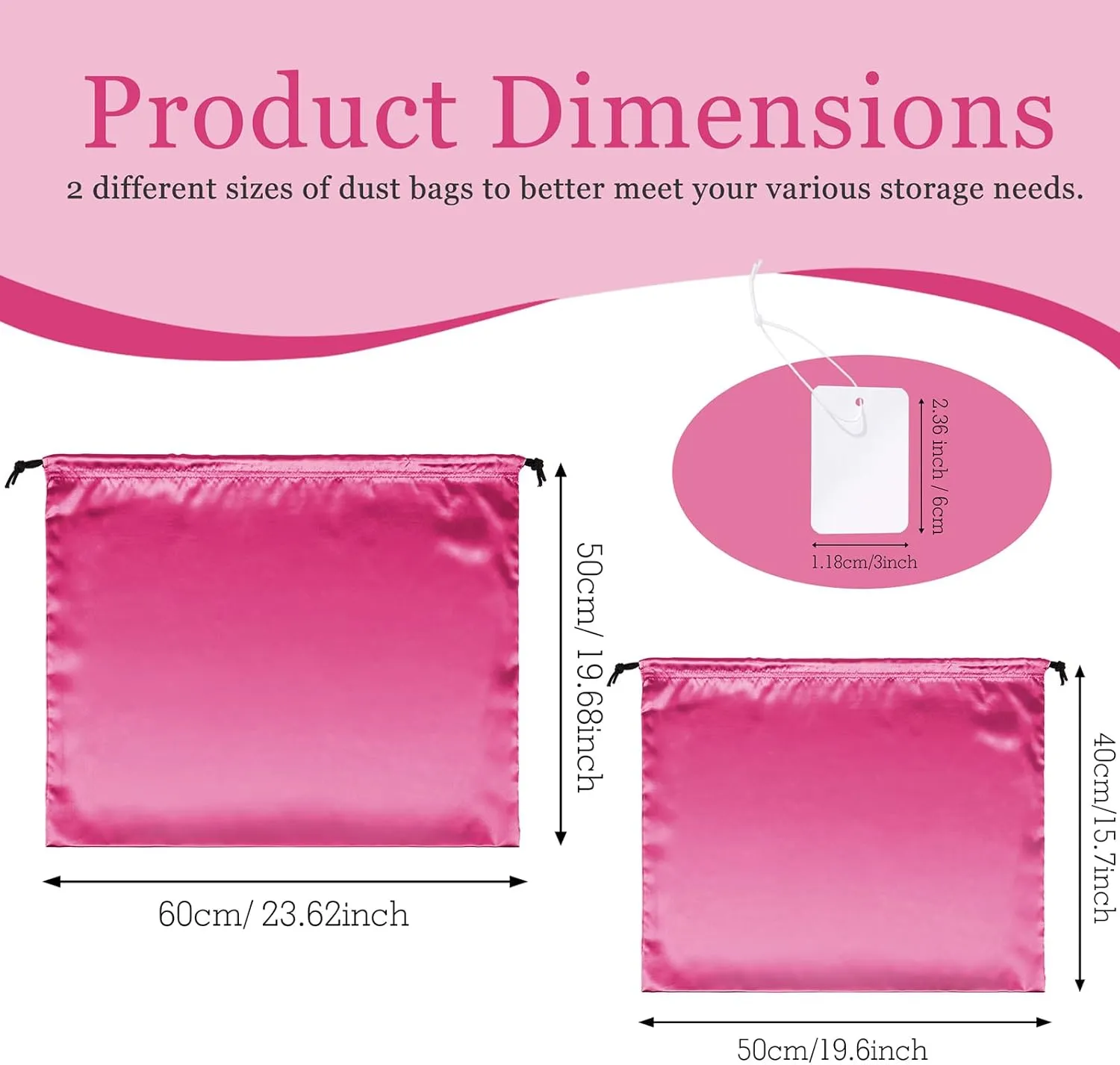 P Pothuiny 2 Pcs Satin Dust Bags for Handbags