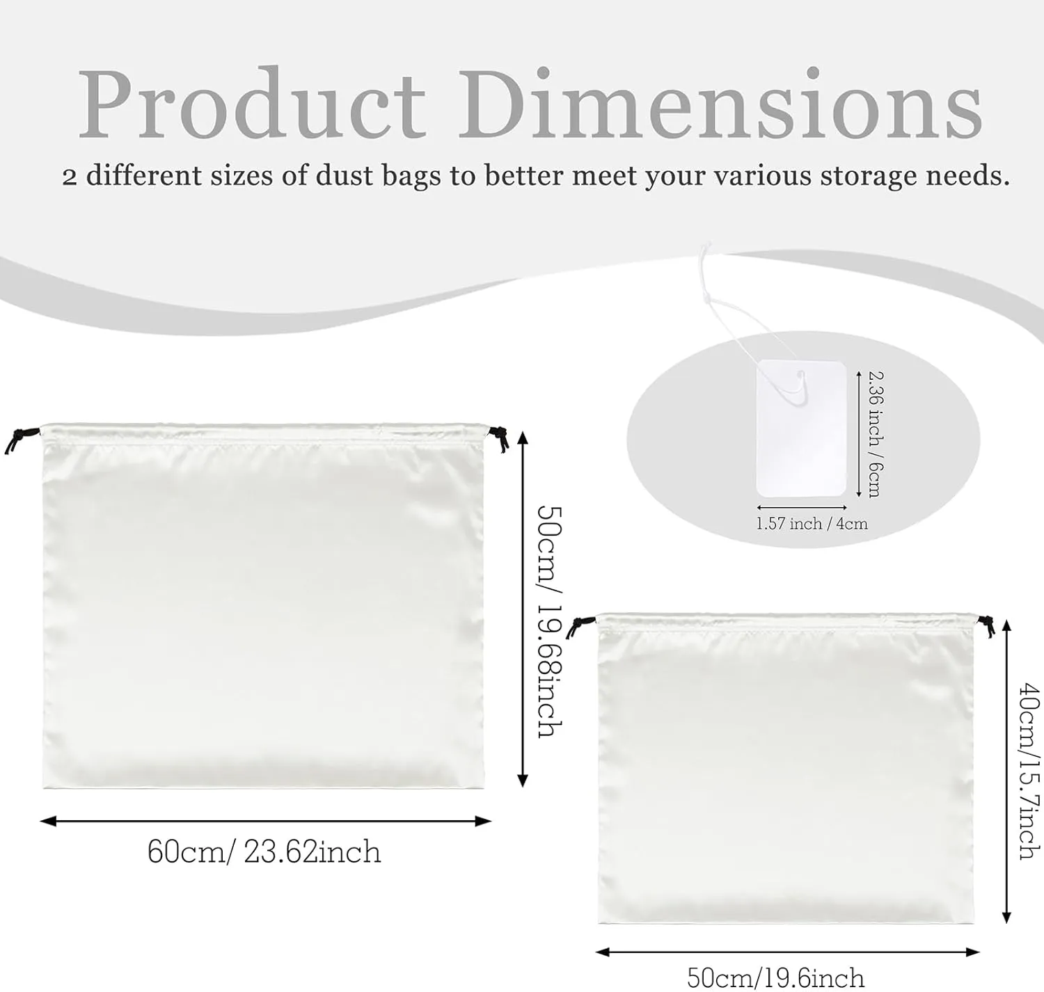 P Pothuiny 2 Pcs Satin Dust Bags for Handbags