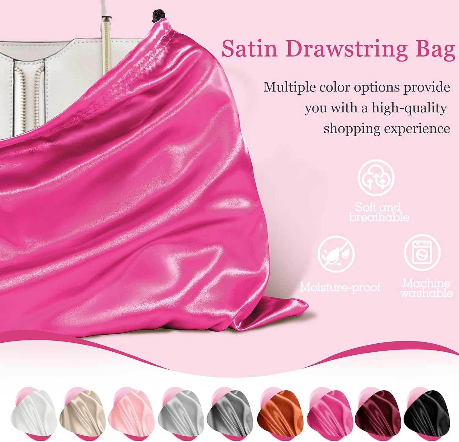 P Pothuiny 2 Pcs Satin Dust Bags for Handbags