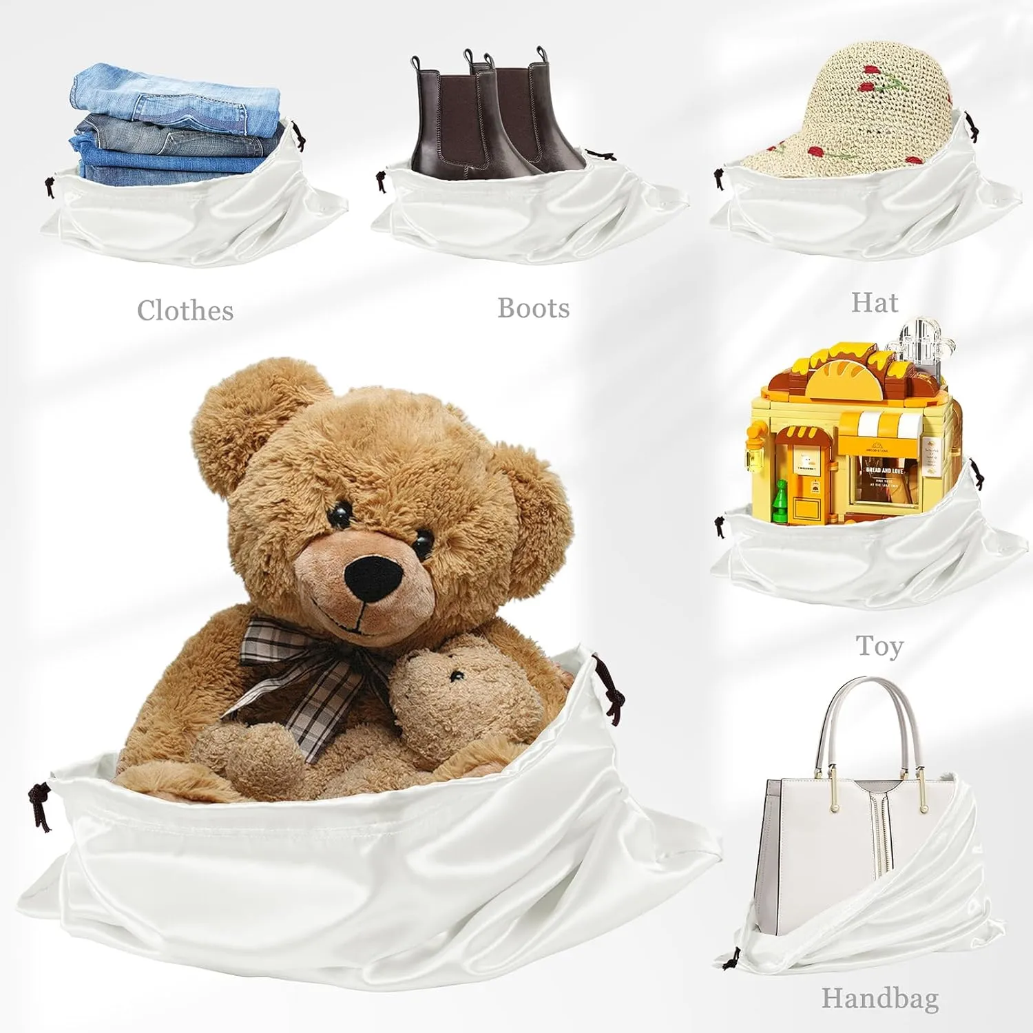 P Pothuiny 2 Pcs Satin Dust Bags for Handbags