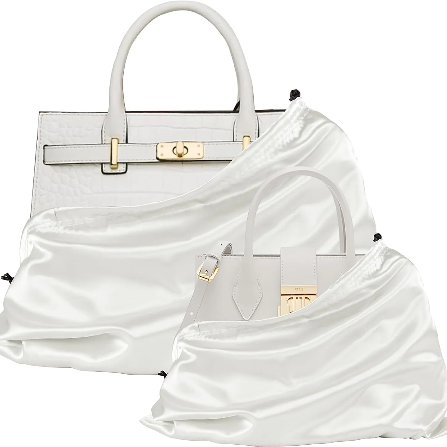 P Pothuiny 2 Pcs Satin Dust Bags for Handbags