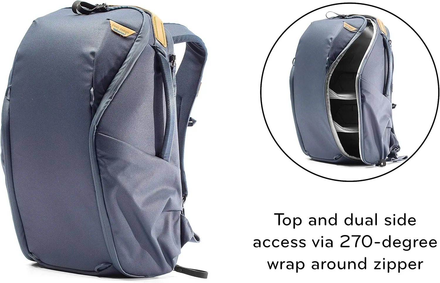 Peak Design Everyday Backpack Zip 15L Midnight, Carry-on Backpack with Laptop Sleeve (BEDBZ-15-MN-2)