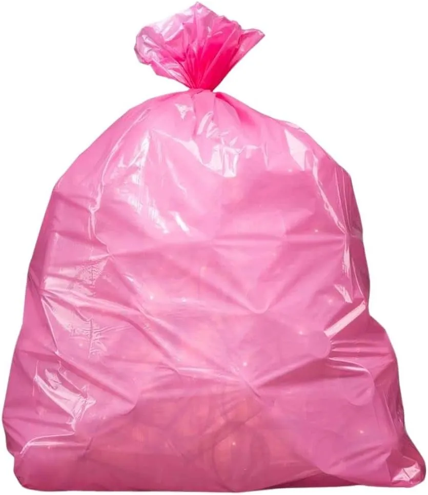Plasticplace 12-16 Gallon Trash Bags  1.2 Mil  Pink Garbage Can Liners  24 x 31 (250 Count)