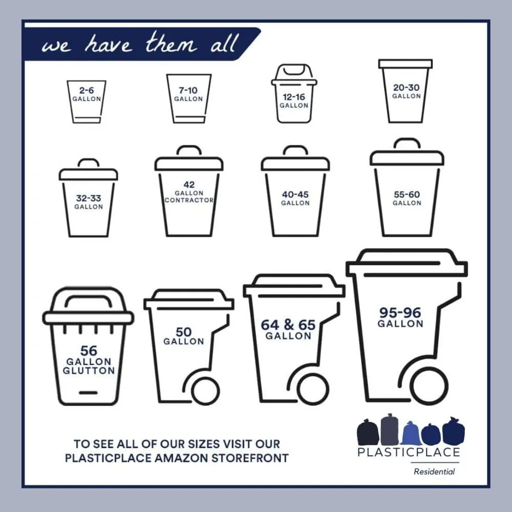 Plasticplace 13 Gallon Trash Bags  1.2 Mil  White Drawstring Garbage Can Liners  24" x 31", 200 Count (Pack of 1)