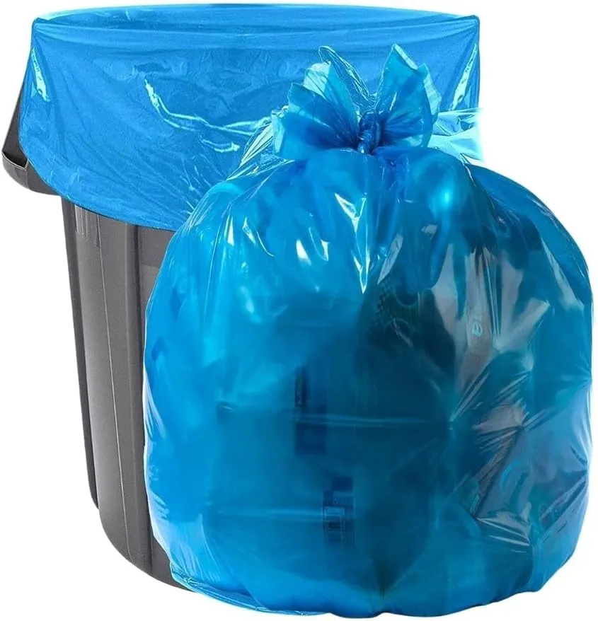 Plasticplace 30-40 Gallon Recycling Trash Bags  1.2 Mil Blue Garbage Bag Liners  33 x 46 (100 Count)