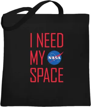Pop Threads NASA Approved I Need My Space Meatball Logo Funny Canvas Tote Bag