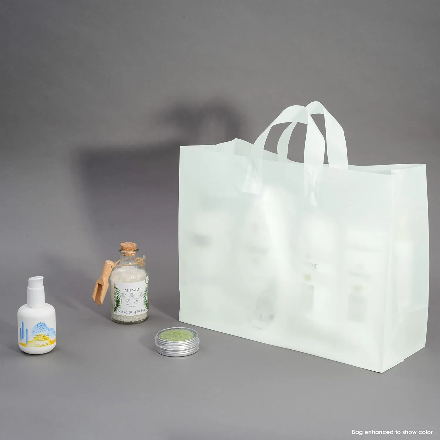 Prime Line Packaging Plastic Shopping Bags, Plastic Gift Bags with Handles for Small Business, Boutiques, Merchandise, Retail, Teal, Bulk, 16x6x12, 100 Pack