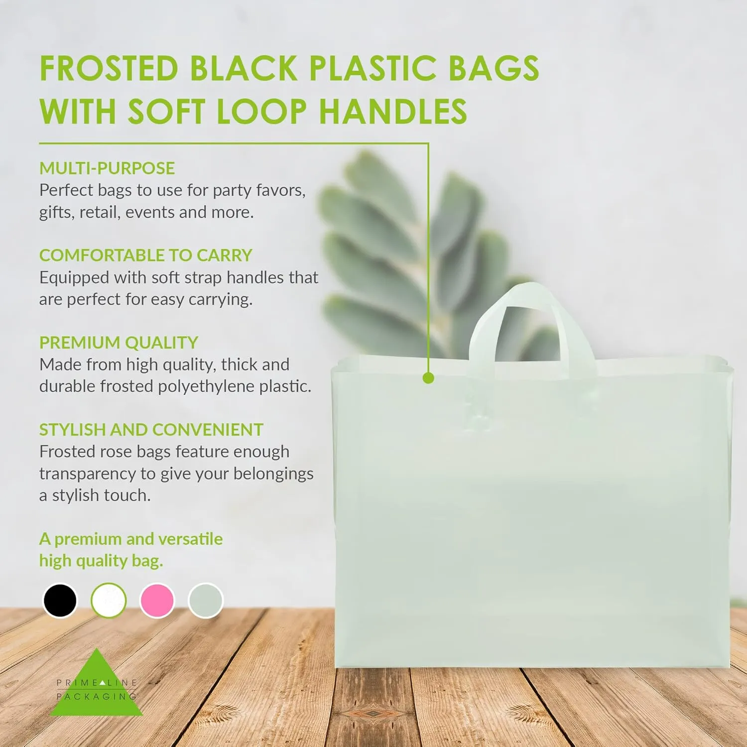 Prime Line Packaging Plastic Shopping Bags, Plastic Gift Bags with Handles for Small Business, Boutiques, Merchandise, Retail, Teal, Bulk, 16x6x12, 100 Pack