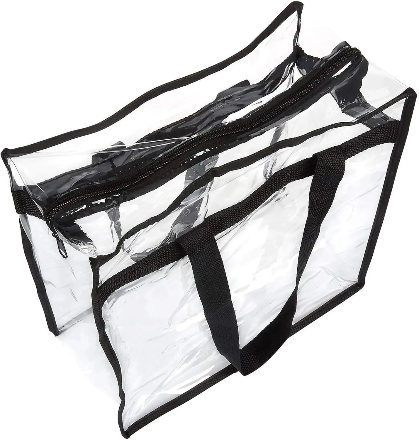 Qingzeyi transparent handle bags 1/4pcs Clear Tote Bags Large Capacity Shoulder Bag PVC Makeup Storage Bag for Wedding, Birthday, Mother's Day(1PCS)
