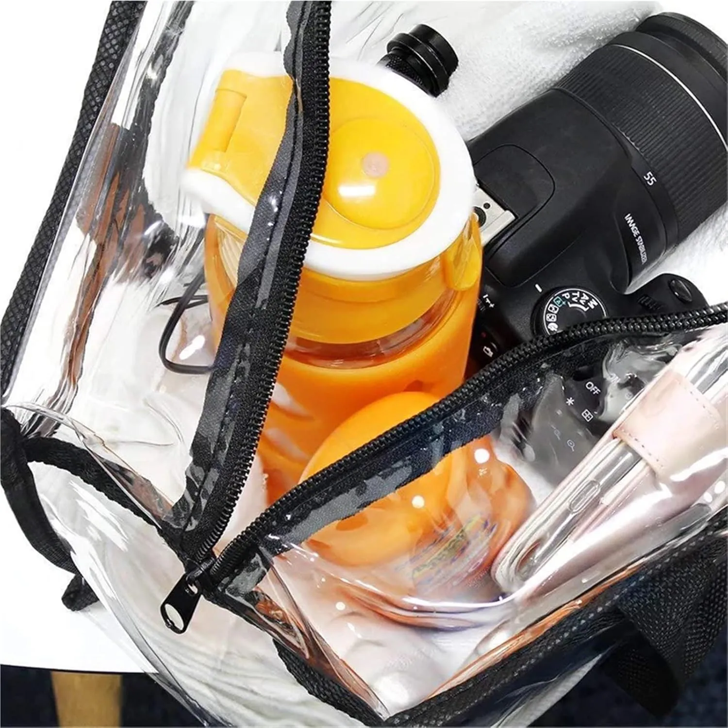 Qingzeyi transparent handle bags 1/4pcs Clear Tote Bags Large Capacity Shoulder Bag PVC Makeup Storage Bag for Wedding, Birthday, Mother's Day(1PCS)