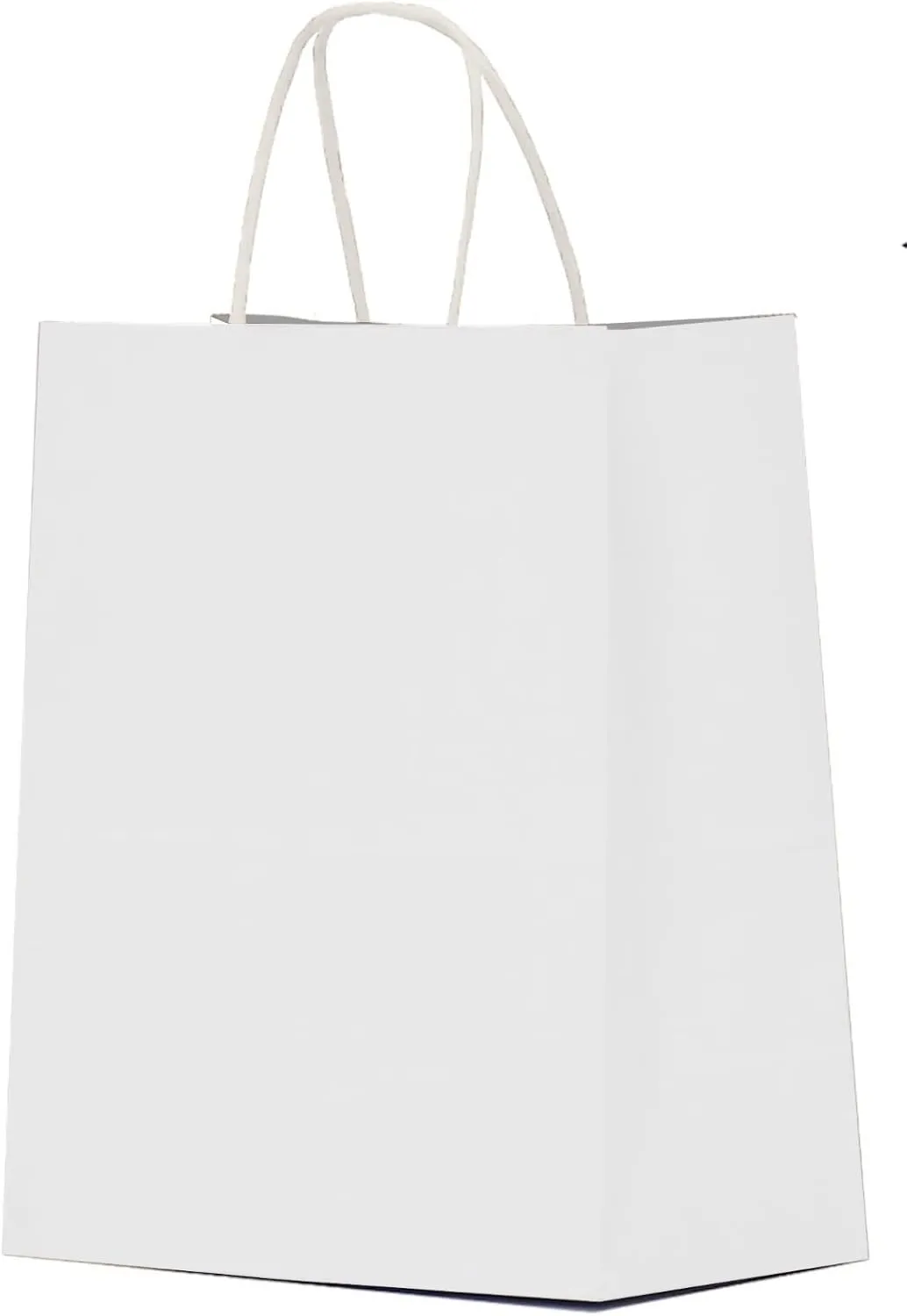 Qutuus White Gift Bags with Handles 25 pcs 8x4.5x10 White Paper Gift Bags, Medium Gift Bags, White Bags for Valentines, White Paper Bags with Handles Bulk