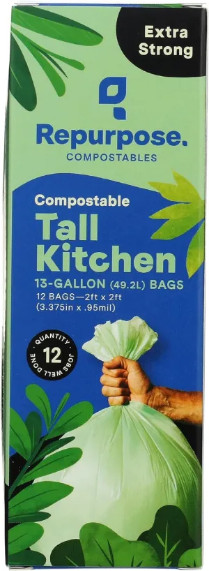 Repurpose, Compostable Kitchen Trash Bag, 12 Count