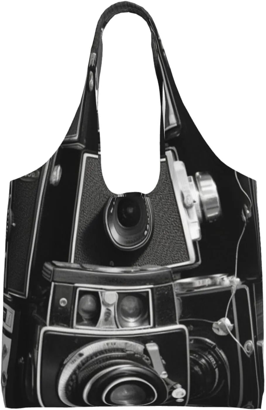Retro Cool Camera Collection Canvas Tote Bag Aesthetic Large Shoulder Bags Reusable Shopping Bags for Women Grocery Bag Purse