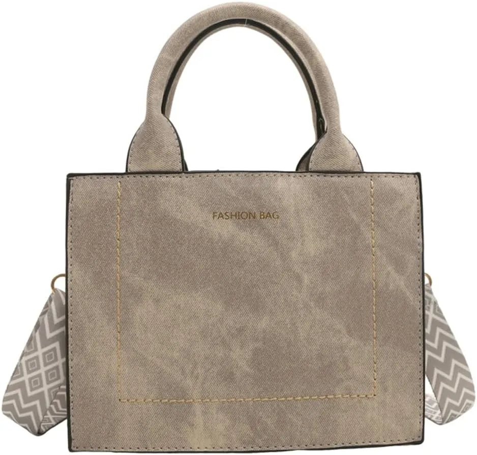 Retro Shoulder Bag for Women Vegan Leather Crossbody Purse Small Square Totes Guitar Strap Handbag Satchel