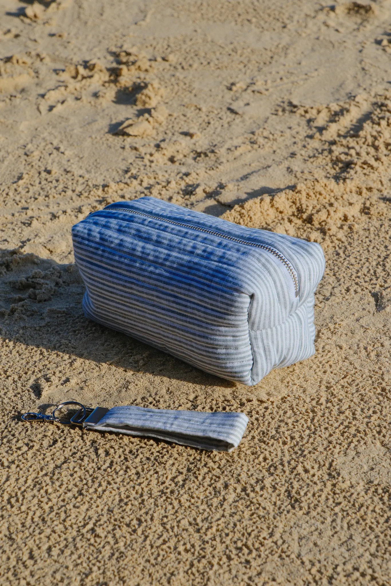 SAMPLE Mint Stripe Cosmetic Bag