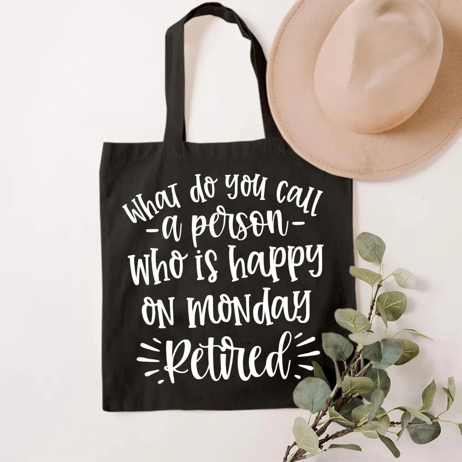 SAUIVD Women's What Do You Call A Person Who Is Happy On Monday Tote Bags Casual Handbag Reusable Shopping Bags
