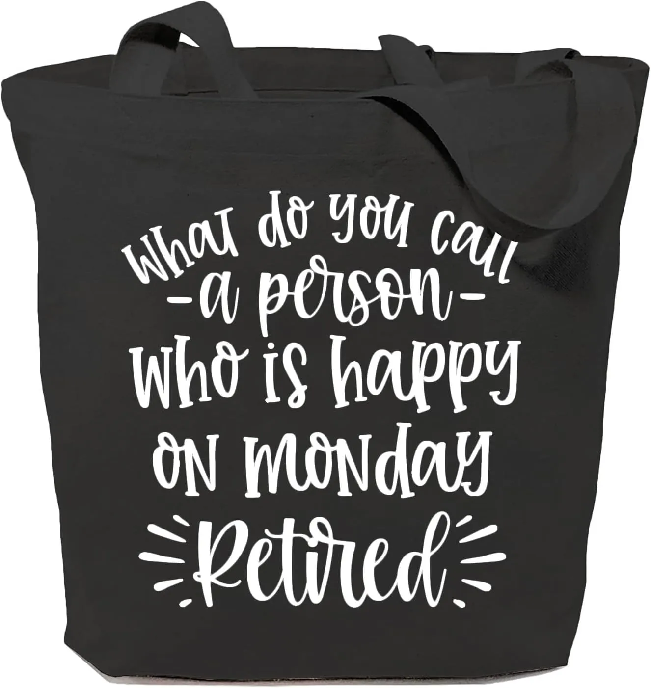 SAUIVD Women's What Do You Call A Person Who Is Happy On Monday Tote Bags Casual Handbag Reusable Shopping Bags