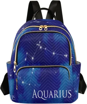 Senya Fashion Mini Backpack Purse for Daily Use, Aquarius Design for Travel & College