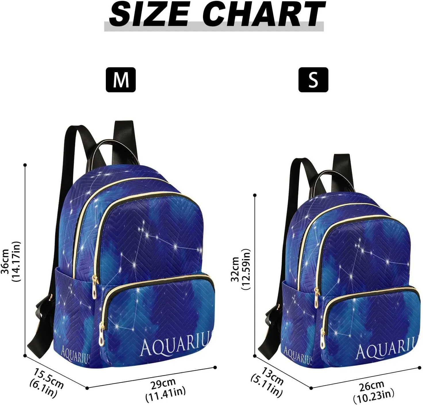 Senya Fashion Mini Backpack Purse for Daily Use, Aquarius Design for Travel & College