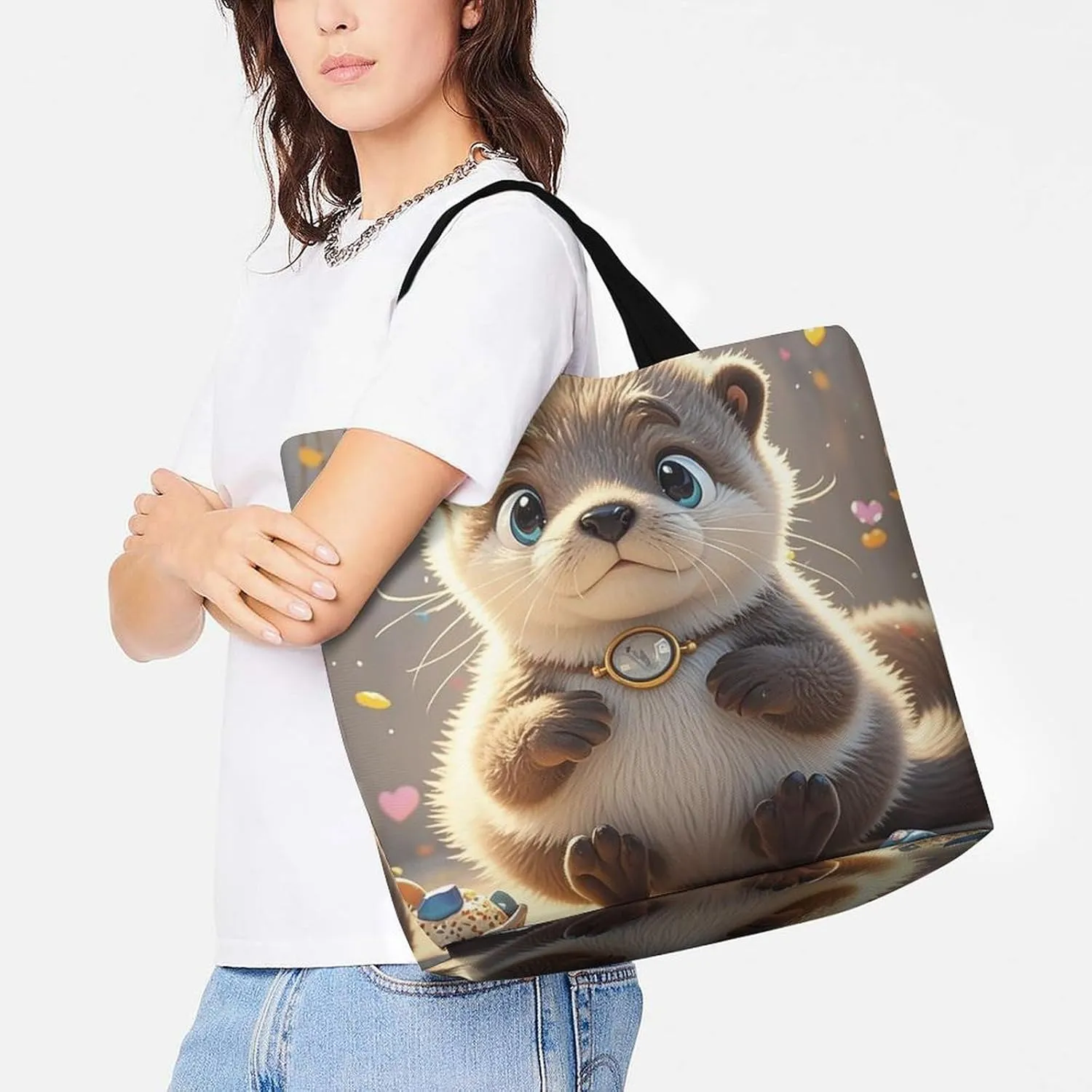 Sheep Beach Bag Reusable Tote Bag Foldable Grocery Bags Women Shopping Bags for Daily Essentials