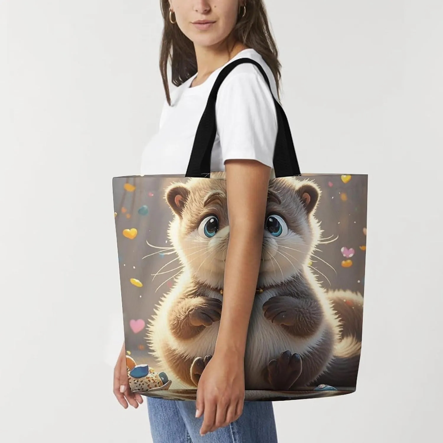 Sheep Beach Bag Reusable Tote Bag Foldable Grocery Bags Women Shopping Bags for Daily Essentials