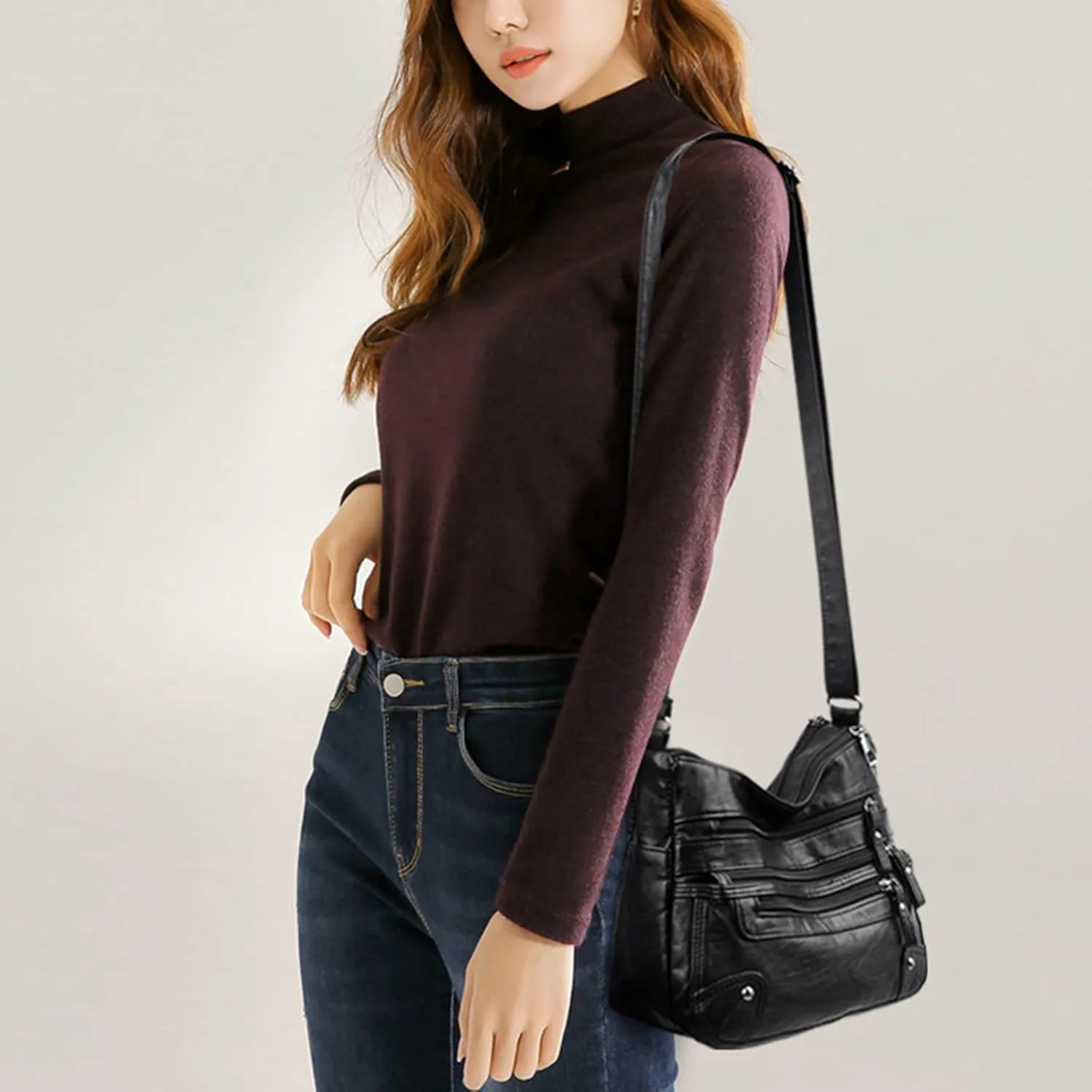 Shopper Handbag Travel Purse Women Soft Leather Shoulder Bags Layer Classic Crossbody Bag Luxury Designer Handbag