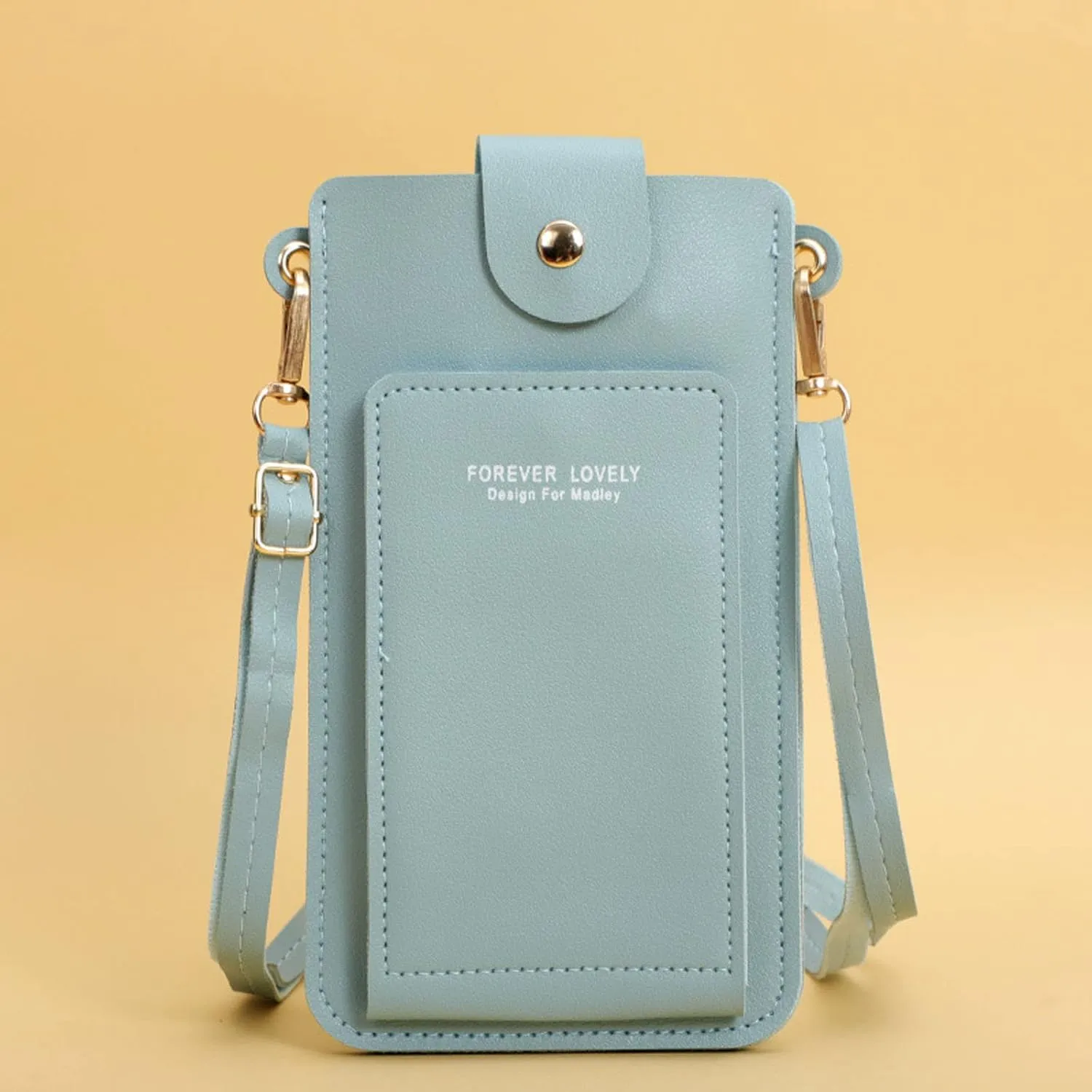 Shoulder Bags for Women Women Artificial Leather Solid Color Hasp Transparent Operation Ccreen Phone Bag Shoulder