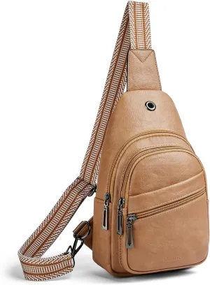Shrrie Vegan Leather Crossbody Sling Bag - Women's Small Travel Fanny Pack for Daily Use
